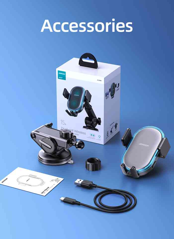 Joyroom JR-ZS299 Dual-Coil Wireless Car Charger Holder with LED